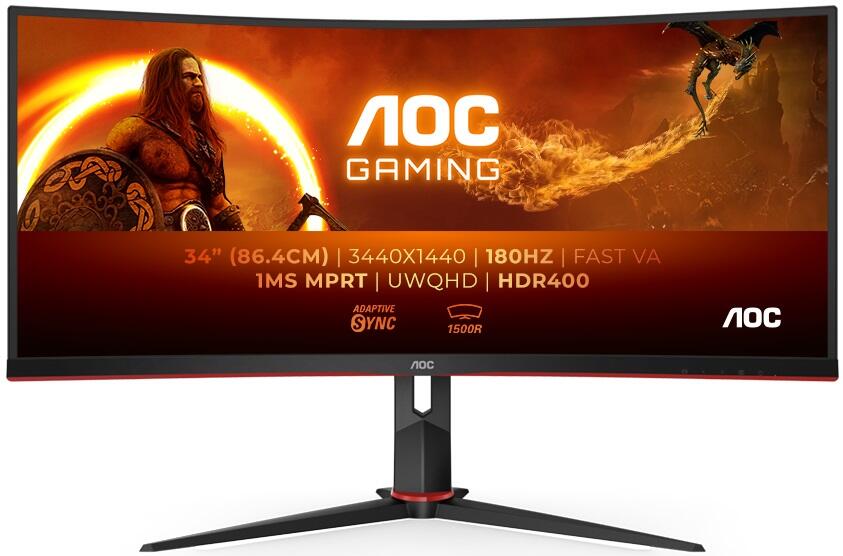 AOC CU34G2XP/BK Curved Gaming Monitor 86,4cm (34 Zoll) AOC CU34G2XP/BK Curved Gaming Monitor 86,4cm (34 Zoll)